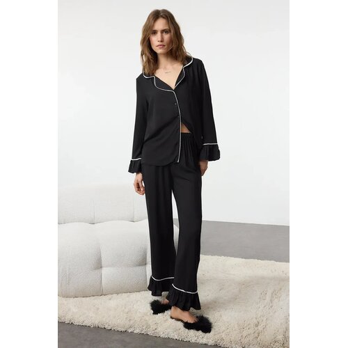 TRENDYOLMILLA Ženski set pidžame Thmaw25Pt00178, Crni Cene