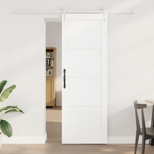 vidaXL Drsna vrata s kompletom opreme bela 73.5x211 cm trdi les bor, Notranja vrata 'ORKDAL'bela 73.5x211x4 cm trdi les bor Cene