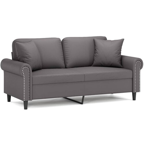 Maison Chic kavč - Sofa - Kanape dvosed z okrasnimi blazinami siv 140 cm umetno usnje, (21727944) Cene