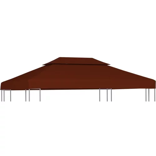 vidaXL streha za paviljon 2-delna 310 g/m² 4x3 m terakota