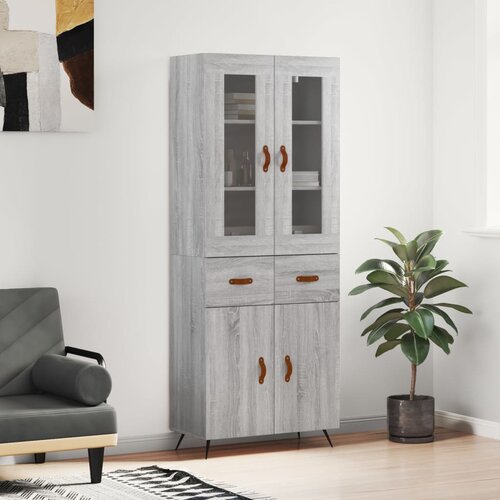 VidaXL Visoka komoda siva sonome 69 5x34x180 cm od konstruiranog drva Slike