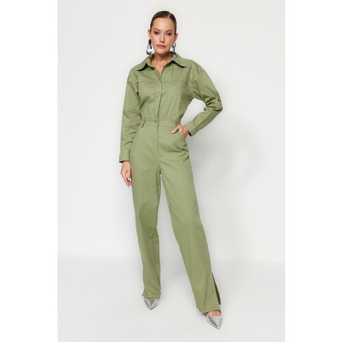 Trendyol Green Gabardine Overalls With Pocket Slike