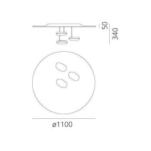 ARTEMIDE 1474110A - LED prigu&amp;scaron;iva stropna svetiljka DROPLET LED/87W/230V 3000K Slike