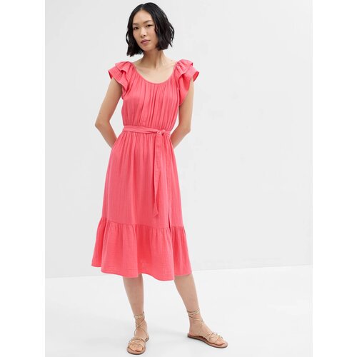 GAP Muslin midi dress with frills - Women Slike