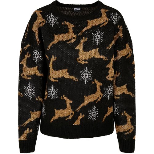 UC Curvy Women&amp;#039;s Oversized Christmas Sweater Black/Gold Slike