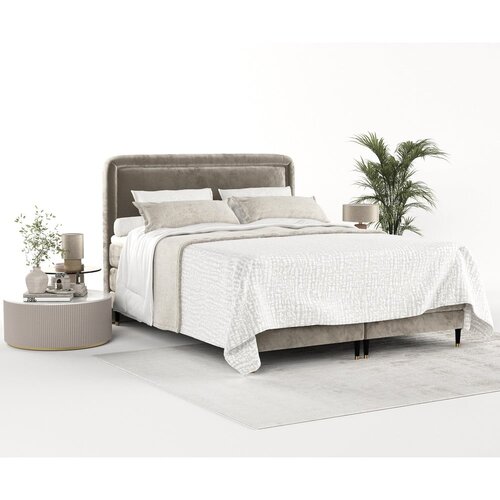 Maison de R&amp;ecirc;ve svjetlo smeđi boxspring krevet 140x200 cm dove &amp;ndash; Slike