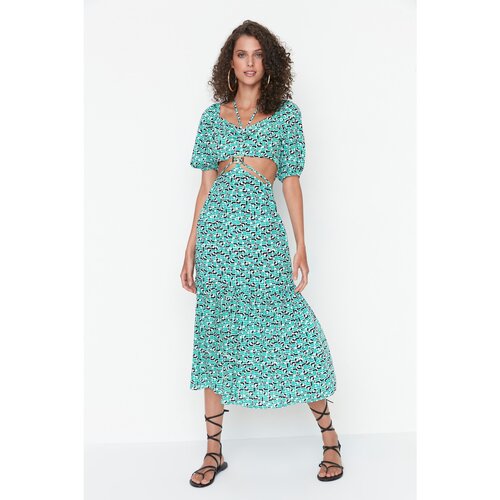 Trendyol Green Cut-Out and Accessory Detailed Dress Slike