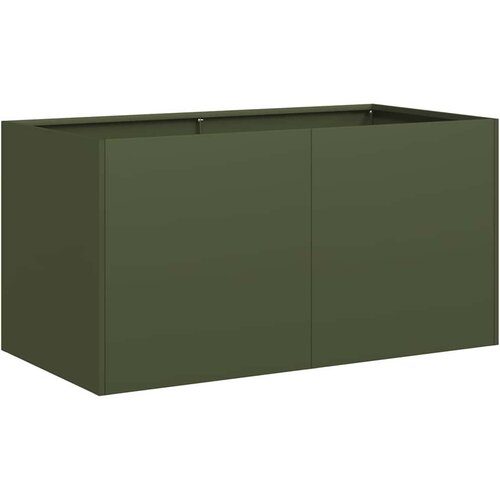 Maison Chic Cvetlični Lonec - Cvetlično korito Olive Green 80x40x40 cm Hladno valjano jeklo, (21789948) Cene