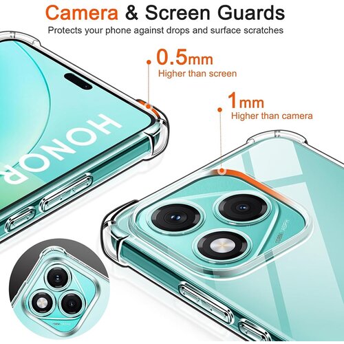 Techsuit Shockproof Clear Silicone prozirna maskica otporna na udarce za Honor 600 Lite Slike
