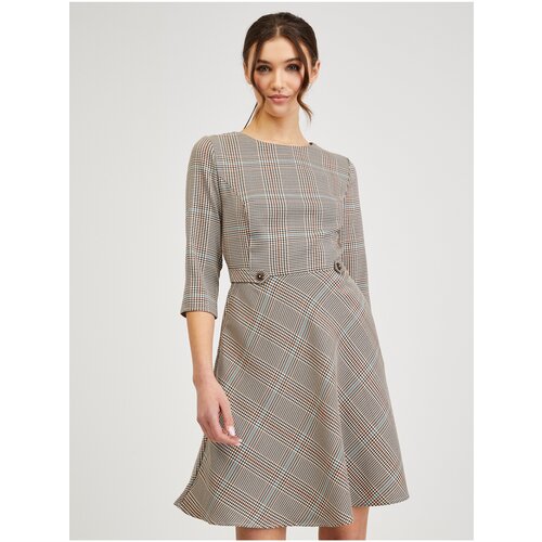 Orsay brown checkered dress - Ladies Slike