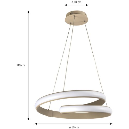 ONLI LED luster na sajli MATISSE LED/40W/230V bež Slike