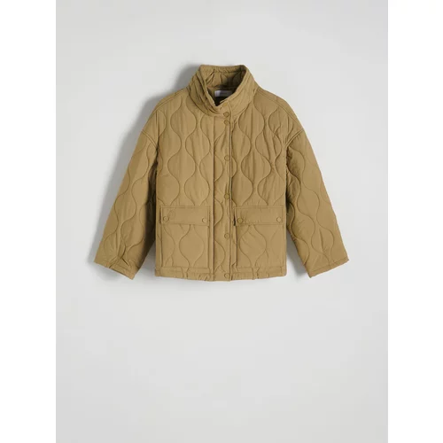 Reserved - Prošivena jakna s visokim ovratnikom - svjetlomaslinasto