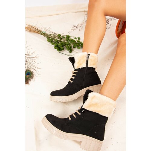 Fox Shoes Black/beige Women's Boots Cene