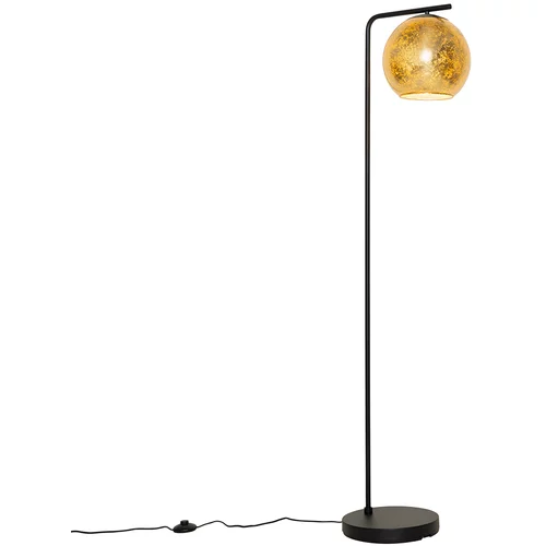 QAZQA Dizajnerska stoječa svetilka črna z zlatim steklom - Bert