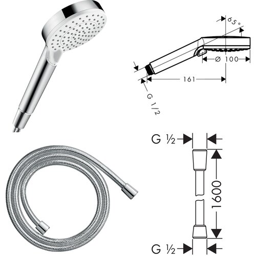 Hansgrohe set 5U1 +hg baterija za lavaboo fokus 100 (13113) Slike