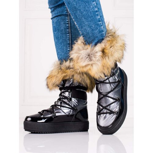 SHELOVET Women's snow boots on a platform with fur Cene