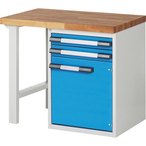 eurokraft pro delovna miza, modularni sistem serije 7, 2 predala, 1 omarica, globina 700 mm, šxg 1000 x 700 mm Cene