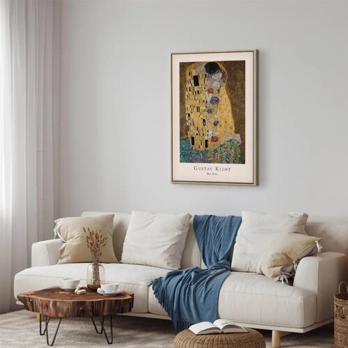  Slika - Gustav Klimt - The Kiss (1 Part) Vertical 40x60 U prirodnom drvenom okviru Slike