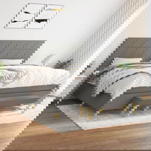 The Living Store Box spring postelja z vzmetnico temno siva 160x200 cm blago - Box Spring Postelja, (21437691) Slike