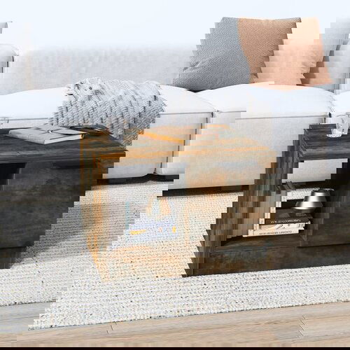 vidaXL stolić za kavu dimljeni hrast 50x50x36 cm konstruirano drvo Cijene