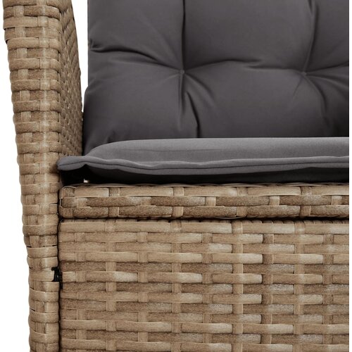  9-dijelni vrtni blagovaonski set od poliratana s jastucima bež 200 x 100 x 74 cm Slike