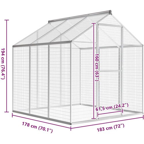  kavez za ptice od aluminija 183 x 178 x 194 cm Slike