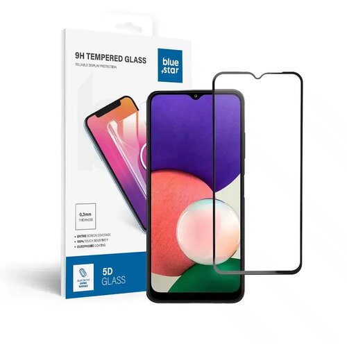 Blue Star 5D kaljeno staklo &ndash; za Samsung Galaxy A22 5G (potpuno ljepilo/case friendly) &ndash; crno Cijene