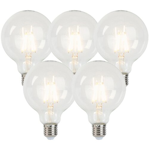 LUEDD Komplet 5 žarnic z žarilno nitko LED E27 G95 5W 470 lm 2700K Cene