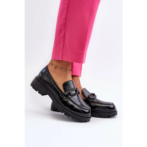 Kesi Women's patent leather loafers Black Imbleria