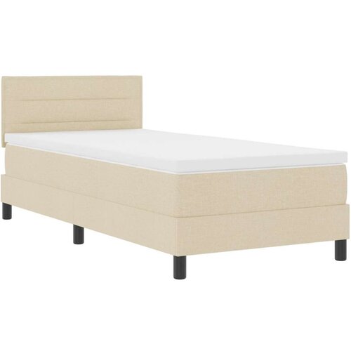  Krevet s oprugom s madracem bež 90 x 190 cm tkanina Slike