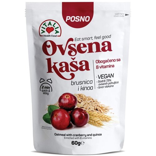 Vitalia ovsena kaša brusnica i heljda 60g Cene
