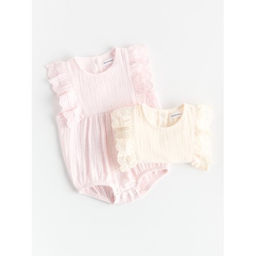 Reserved Muslinsko body s volanom - pastelnoružičasto Cijene