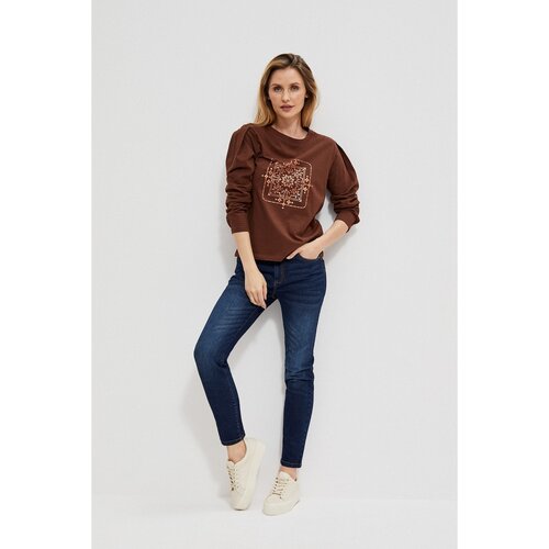 Moodo Long-sleeved blouse with a metallic print Cene