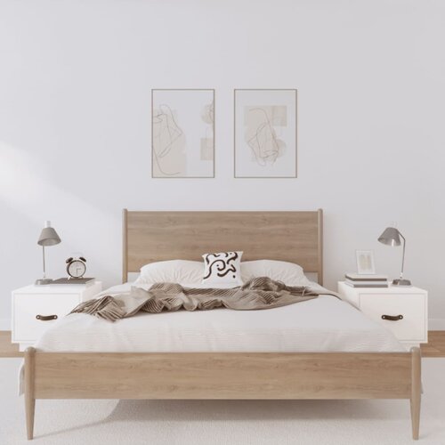 VidaXL Noćni ormarići 2 kom bijeli 40 x 34 x 35 cm od masivne borovine Slike
