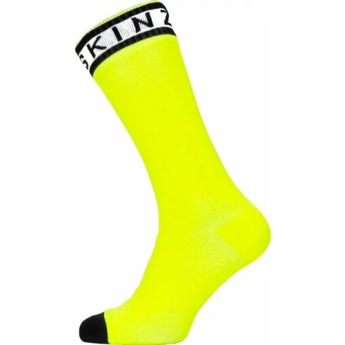 Sealskinz Waterproof Warm Weather Mid Length Sock With Hydrostop Neon Yellow/Black/White L