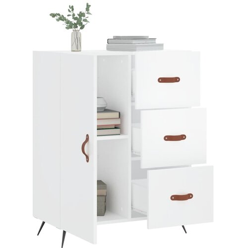  Komoda sjajna bijela 69,5x34x90 cm od konstruiranog drva Slike