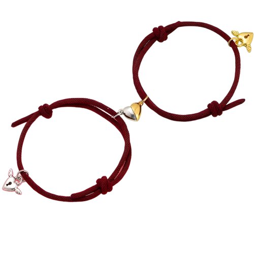 IZMAEL Zapestnice Heart Magnet - Bordo Cene