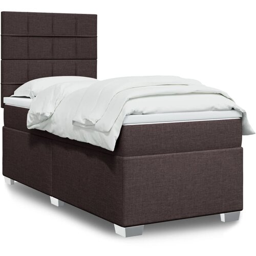  The Living Store Box spring postelja z vzmetnico temno rjav 90x190 cm blago - Box Spring Postelja, (21517076) Slike