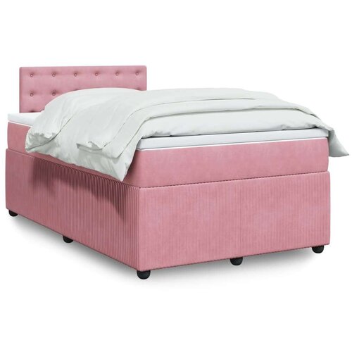 vidaXL Box spring krevet s madracem ružičasti 120 x 200 cm bar&scaron;unasti Cijene