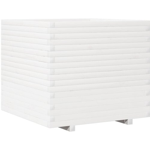  Vrtna sadilica bijela 80 x 80 x 72 cm od masivne borovine Slike