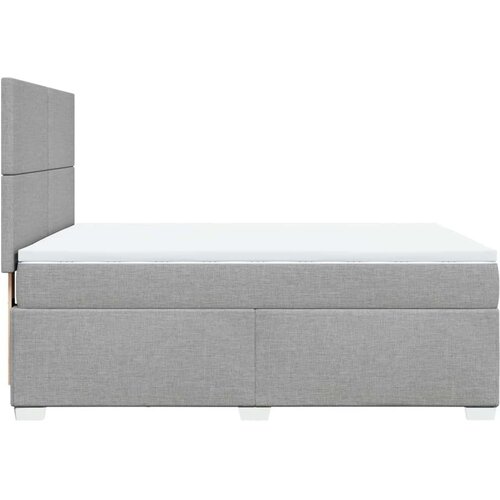 VidaXL Krevet s oprugama i madracem svjetlosivi 140x190 cm od tkanine Slike