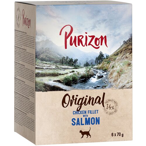 Purizon Adult 6 x 70 g - brez žit - Pi&amp;scaron;čančji file z lososom Slike