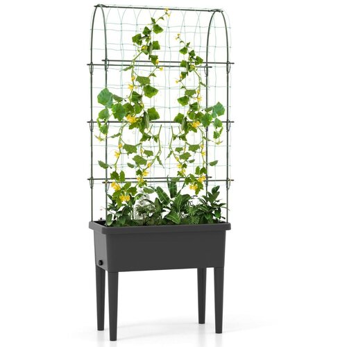 Costway Vrtni lonec z vrtno mrežo in indikatorjem vode 76 x 37 x 189 cm, (5000007578) Cene