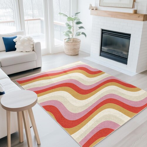Mila Home Žuti /ružičasti periv tepih 160x230 cm Creamy Raspberry Swirl &amp;ndash; Slike