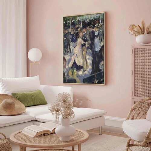  Slika - Pierre-Auguste Renoir &amp;ndash; Le Moulin de la Galette detail of the dancers 60x90 U prirodnom drvenom okviru Slike