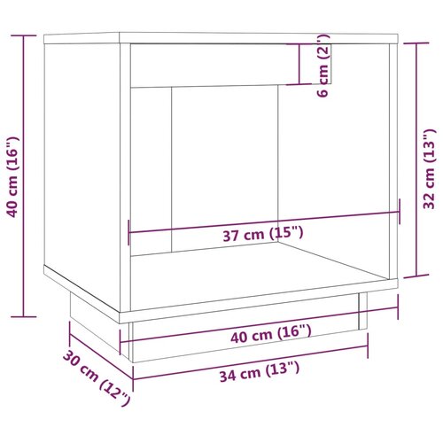  Noćni ormarići 2 kom crni 40 x 30 x 40 cm od masivne borovine Slike