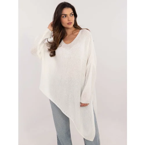 Fashionhunters Ecru asymmetric sweater OCH BELLA