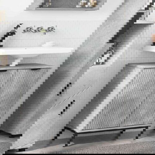 VidaXL Kupaonski ormarić za sudoper Beton siva 60.5 x 33.5 x 61 cm Slike