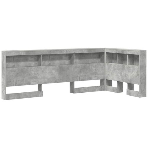 vidaXL Skladi&scaron;čni naslon s polico Betonsko siva 90 cm Konstruiran les, (5000142477) Cene