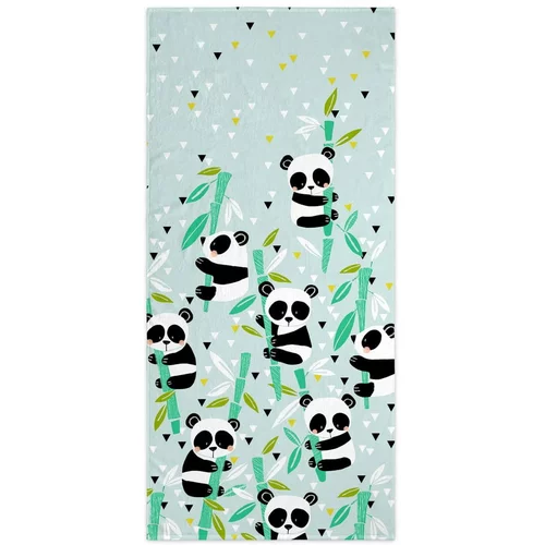 Moshi Moshi Svetlo zelena otroška brisača 150x70 cm Panda - Moshi Moshi